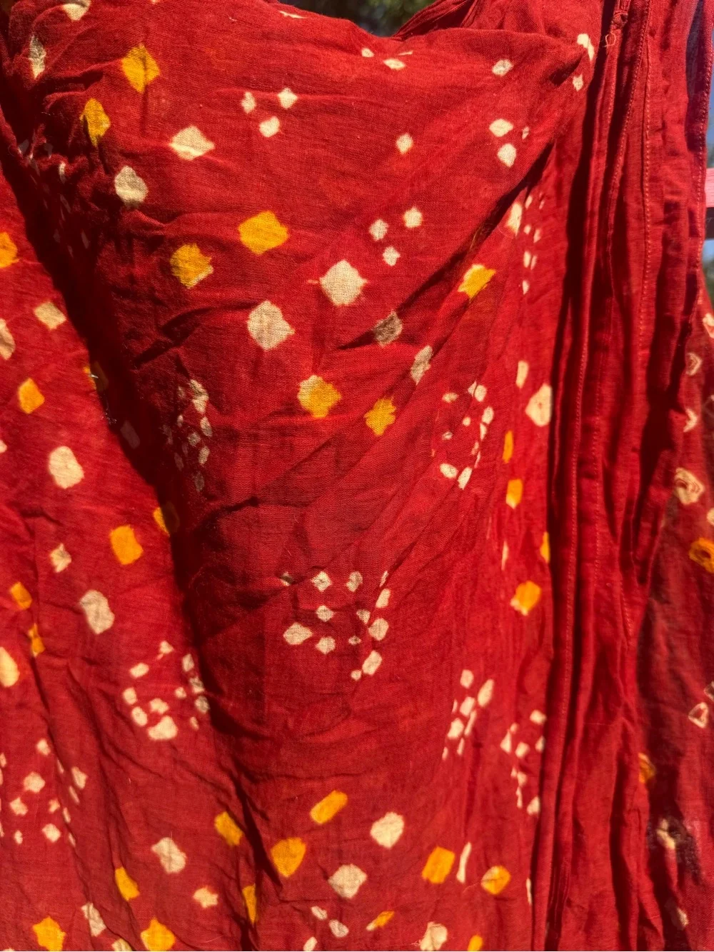 Indian Print Tie-Waist Swim Sarong/Skirt